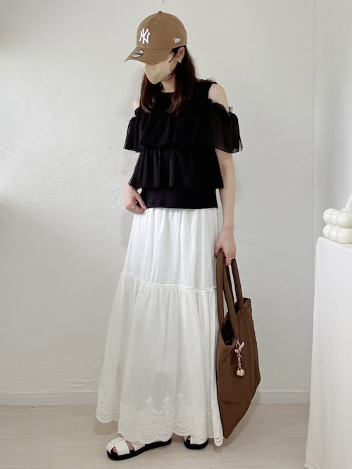SINME コットンレーススカート SINMEコットンレーススカート - Pale Jute