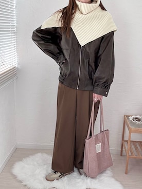 「AS KNOW AS plus（アズノゥアズプラス）のアイテム」を使った、ももたさん（レディース・169cm）の冬コーディネート