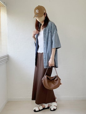 「アイテム（スカート）」を使った、ももたさん（レディース・169cm）の夏コーディネート