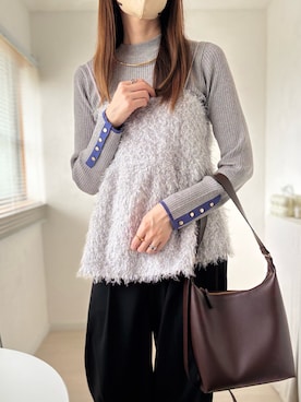 「アイテム（キャミソール）」を使った、ももたさん（レディース・169cm）の冬コーディネート