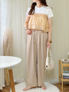 「flune（フリューン）のアイテム」を使った、ももたさん（レディース・169cm）の夏コーディネート