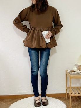 「reca（レカ）のアイテム（スウェット）」を使った、ももたさん（レディース・169cm）の秋コーディネート