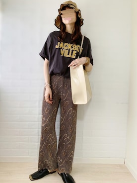 「NEUNA（ヌナ）のアイテム（ハット）」を使った、ももたさん（レディース・170cm）の夏コーディネート