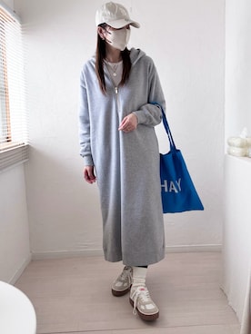 「アイテム（ワンピース/ドレス）」を使った、ももたさん（レディース・169cm）の冬コーディネート