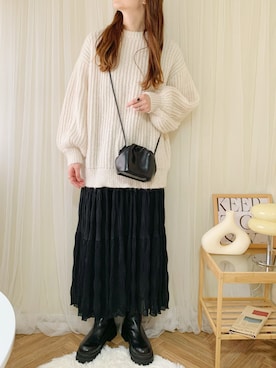 「新星WEARISTAにエントリー」｜ももたさん（レディース・169cm）の冬コーディネート