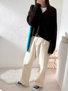 「classicalelf（クラシカルエルフ）のアイテム（パンツ）」を使った、ももたさん（レディース・169cm）の冬コーディネート