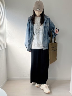 「アイテム（デニムジャケット）」を使った、ももたさん（レディース・169cm）の秋コーディネート