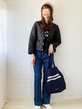 「green label relaxing（グリーンレーベルリラクシング）のレディ デニム  パンツ（デニムパンツ）」を使った、ももたさん（レディース・170cm）の秋コーディネート