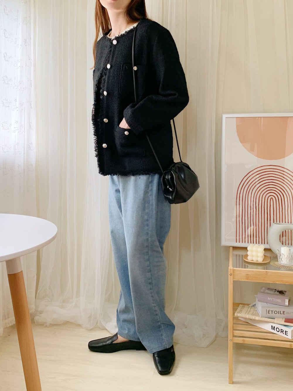hana*｜THE CASUALのノーカラージャケットを使った