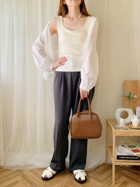 「ボストンバッグ」｜ももたさん（レディース・169cm）の夏コーディネート