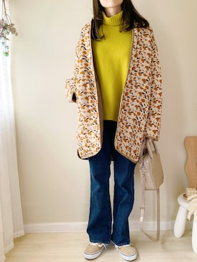 「green label relaxing（グリーンレーベルリラクシング）のレディ デニム  パンツ（デニムパンツ）」を使った、ももたさん（レディース・170cm）の冬コーディネート