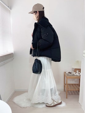 「Java（ジャバ）のアイテム（シューズ）」を使った、ももたさん（レディース・169cm）の冬コーディネート