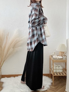 「タートルネック」｜「アイテム（シャツ/ブラウス）」を使った、ももたさん（レディース・169cm）の冬コーディネート