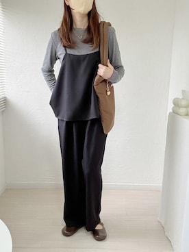 「アイテム（サロペット/オーバーオール）」を使った、ももたさん（レディース・169cm）の秋コーディネート