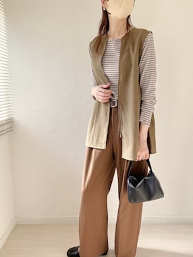 「アイテム（ショルダーバッグ）」を使った、ももたさん（レディース・169cm）の秋コーディネート