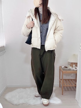 「Java（ジャバ）のアイテム」を使った、ももたさん（レディース・169cm）の冬コーディネート