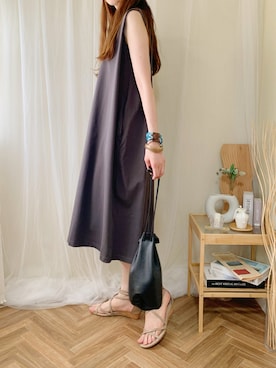 「flune（フリューン）のアイテム」を使った、ももたさん（レディース・169cm）の夏コーディネート