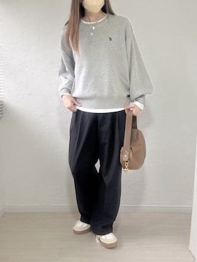 「アイテム（ニット/セーター）」を使った、ももたさん（レディース・169cm）の秋コーディネート