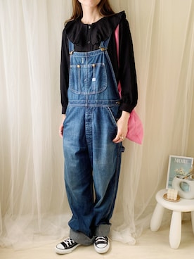 「ハニーズ」｜「アイテム（サロペット/オーバーオール）」を使った、ももたさん（レディース・170cm）の春コーディネート