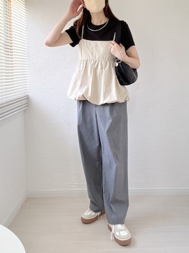 「Java（ジャバ）のアイテム（スニーカー）」を使った、ももたさん（レディース・169cm）の夏コーディネート