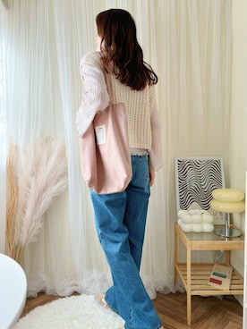 「DHOLIC（ディーホリック）のアイテム（ベスト）」を使った、ももたさん（レディース・169cm）の冬コーディネート