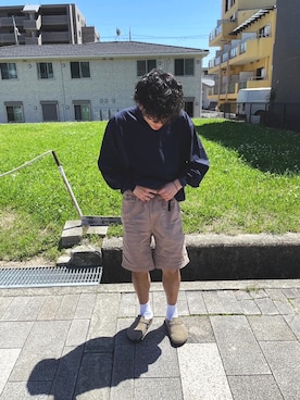 「カフェ」｜「アイテム（アクセサリー）」を使った、ひろむさん（メンズ・169cm）の夏コーディネート
