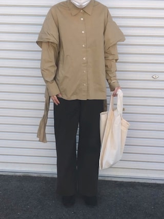 CLANE サイドリボンオーバーシャツ　白サイズ2 CLANE（クラネ）の「SIDE RIBBON OVER SHIRT（シャツ/ブラウス