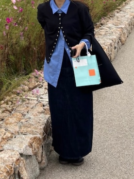 「アイテム（デニムスカート）」を使った、✌🏼( ◠‿◠ ｜🐬さん（レディース・155cm）の秋コーディネート