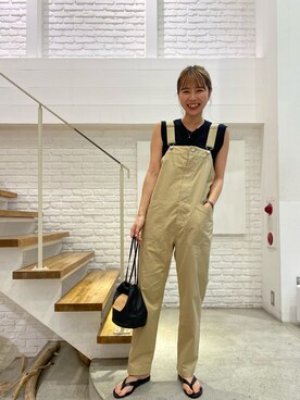「CANAL JEAN（キャナルジーン）のアイテム（サロペット/オーバーオール）」を使った、CANAL JEAN 神戸店さん（レディース・163cm）の夏コーディネート