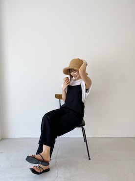 「CANAL JEAN（キャナルジーン）のアイテム（サロペット/オーバーオール）」を使った、CANAL JEAN 神戸店さん（レディース・163cm）の夏コーディネート