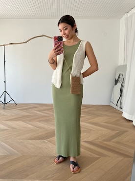 「CANAL JEAN（キャナルジーン）のアイテム（ワンピース）」を使った、CANAL JEAN 神戸店さん（レディース・163cm）の夏コーディネート
