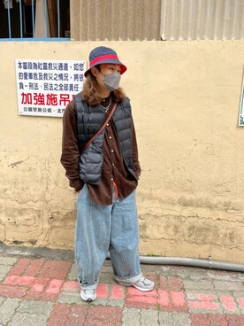 「Gramicci（グラミチ）のアイテム（帽子）」を使った、LIAMさん（メンズ・173cm）の秋コーディネート