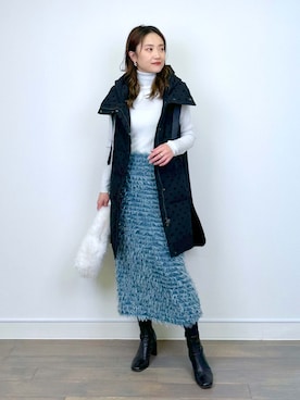 「アイテム（ダウンベスト）」を使った、PICCIN PRESSさん（レディース・164cm）の冬コーディネート
