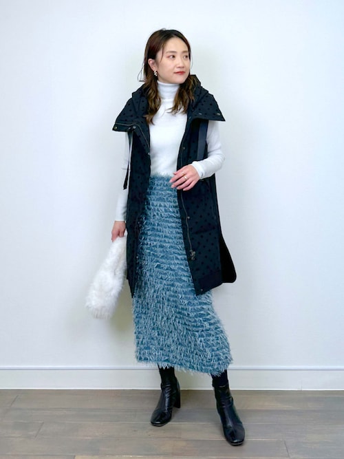 【美品】45R ムートン切替デザイン ダウンベスト アイボリー サイズ1 美品】45R ムートン切替デザイン ダウンベスト アイボリー サイズ1