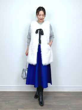 「アイテム（ニット/セーター、シルバー系）」を使った、PICCIN PRESSさん（レディース・164cm）の秋コーディネート