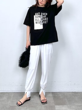 「ブラック×ホワイト」｜PICCIN PRESSさん（レディース・164cm）の夏コーディネート