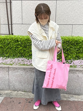 「ベストコーデ」｜「アイテム（ミリタリージャケット）」を使った、miyuさん（レディース・155cm）の夏コーディネート