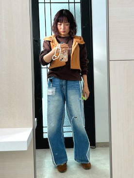 「Freada（フリーダ）のアイテム」を使った、しおりさん（レディース・160cm）の冬コーディネート