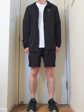 「アイテム（ジャケット/アウター）」を使った、ろびーさん（メンズ・165cm）の夏コーディネート