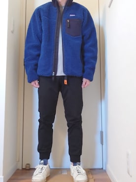 「アイテム（ジャケット/アウター、ブルー系）」を使った、ろびーさん（メンズ・165cm）の秋コーディネート