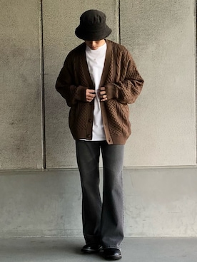 「Confirm（コンファーム）のアイテム（帽子）」を使った、ごまめさん（メンズ・173cm）の秋コーディネート