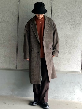 「マイベストコーデ2022」｜「アイテム（チェスターコート）」を使った、ごまめさん（メンズ・173cm）の冬コーディネート
