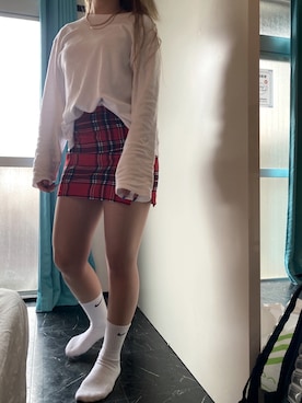 「春カラー」｜「アイテム（スカート）」を使った、楓子さん（レディース・156cm）の冬コーディネート