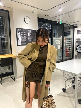 「ANNE KLEIN（アンクライン）のアイテム」を使った、楓子さん（レディース・156cm）の春コーディネート