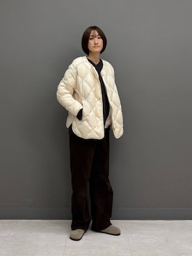 「アイテム（サンダル）」を使った、ゆいさん（レディース・158cm）の秋コーディネート