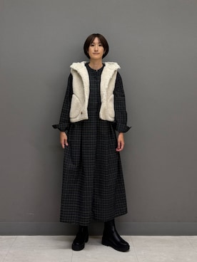 「URBAN RESEARCH DOORS（アーバンリサーチドアーズ）のトラックソールブーツ（ブーツ）」を使った、ゆいさん（レディース・158cm）の秋コーディネート