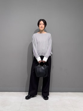 「URBAN RESEARCH DOORS（アーバンリサーチドアーズ）の『UVカット/イージーケア/抗菌防臭』『UR TECH』完声シルケットドロストプルオーバー（Tシャツ/カットソー、ホワイト系）」を使った、ゆいさん（レディース・158cm）の秋コーディネート