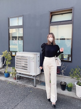 「mystic（ミスティック）のセンターステッチフレアデニム（デニムパンツ）」を使った、amelie さん（レディース・166cm）の春コーディネート