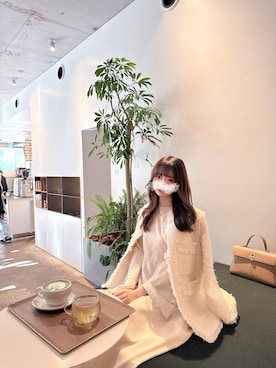 「アイテム（ノーカラージャケット）」を使った、amelie さん（レディース・166cm）の秋コーディネート