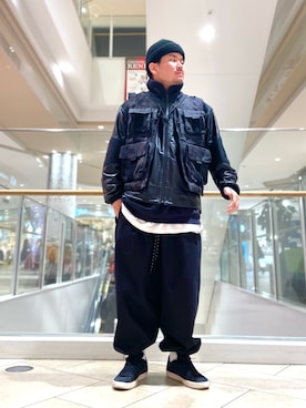 「迷彩柄」｜「アイテム（ブルゾン）」を使った、MANAYAさん（メンズ・172cm）の冬コーディネート